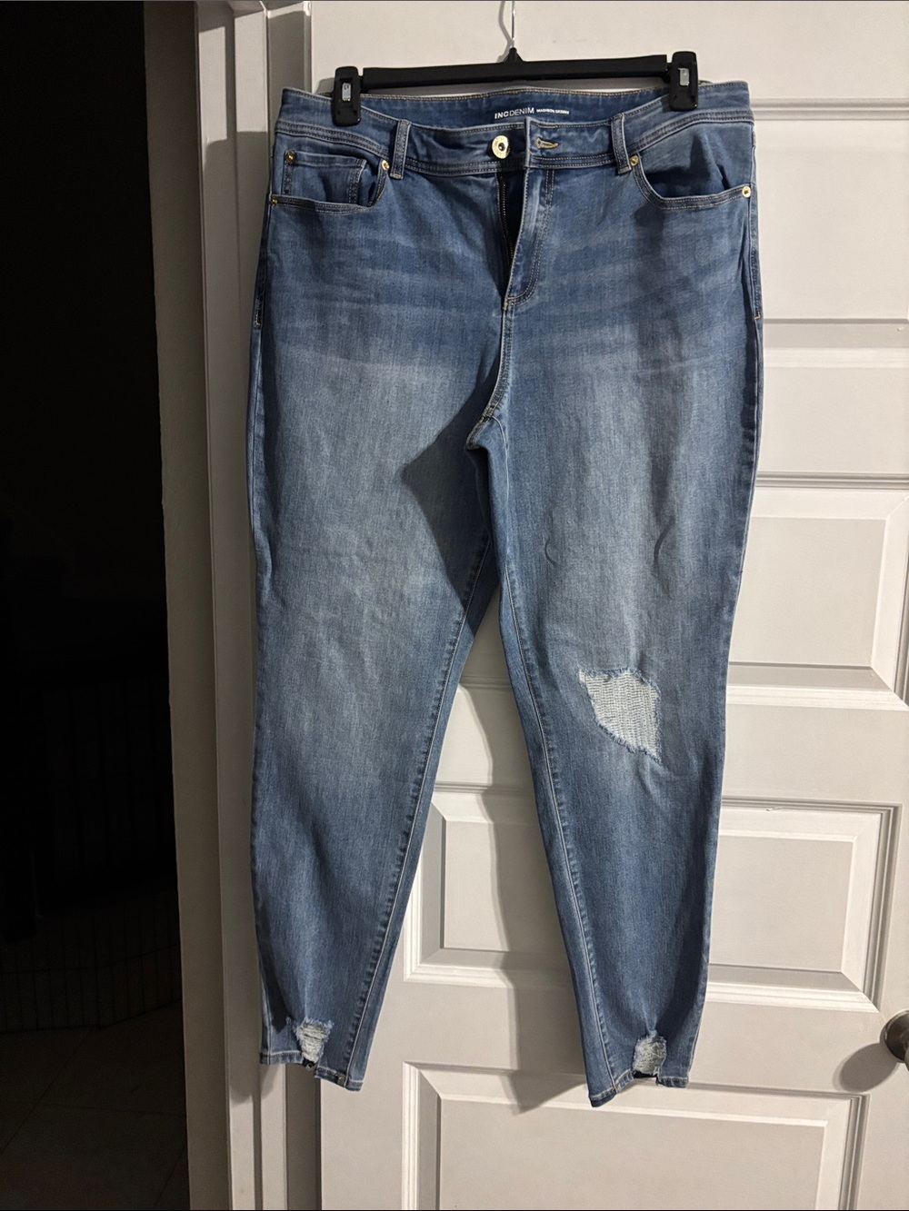 INC International Concepts Light Blue Distressed Ankle Jeans